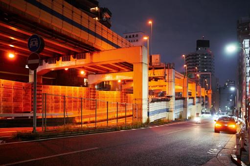 六本木の高速道路イメージ 六本木の高速道路イメージ 高速道路,構造物,夜景の写真素材