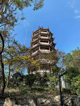 中国の塔 塔,旅行,晴れの写真素材