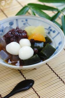 抹茶白玉あんみつ 抹茶白玉あんみつ 抹茶白玉あんみつ,抹茶寒天,寒天の写真素材