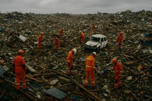 瓦礫地帯の救助 瓦礫地帯の救助の写真
