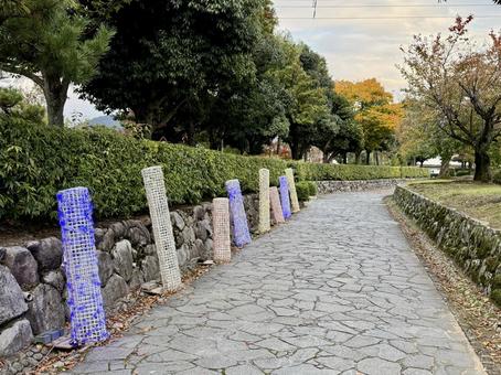 秋の夕方　福井県紫式部公園 紫式部公園,福井県,庭園の写真素材