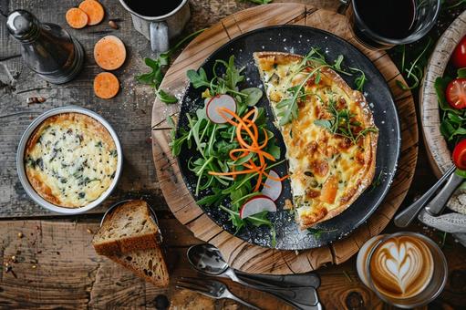 フレッシュ野菜とコーヒーの朝ごはん フレッシュ野菜とコーヒーの朝ごはんの写真