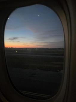 飛行機　青空の写真