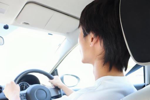 Man driving a car Man driving a car