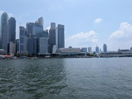 シンガポールの町並み 町並み,川,シンガポール川の写真素材