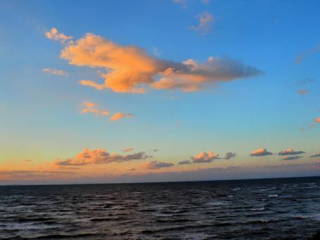 ビーナスベルト 夕焼け,ピンク,コピースペースの写真素材