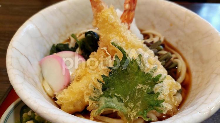 海老天うどん 海老,天ぷら,海老天の写真素材
