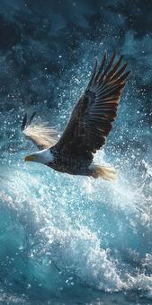 自然の中の猛禽類、鷲の写真