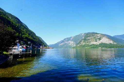 美しいハルシュタット湖の景色 美しいハルシュタット湖の景色 ハルシュタット,オーストリア,世界遺産の写真素材
