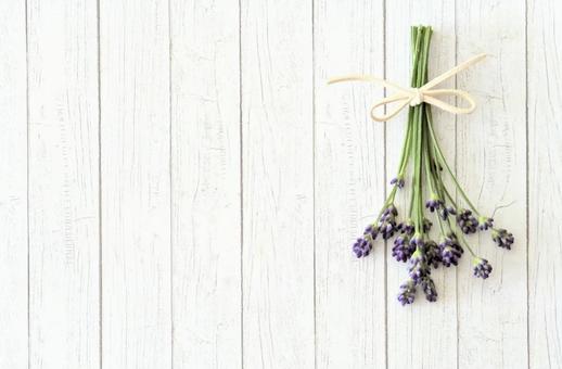 Lavender frame on wood grain, JPG