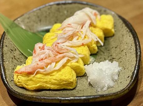 蟹ぶっかけ自家製出汁巻きたまご 蟹ぶっかけ自家製出汁巻きたまご,蟹,出汁巻き玉子の写真素材