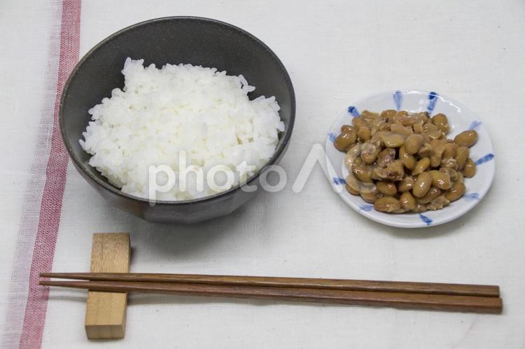納豆とごはん 納豆,ご飯,白米の写真素材