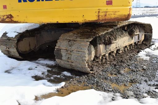 Construction machinery at a civil engineering construction site, JPG
