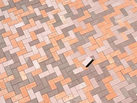 インターロッキングブロック 01 煉瓦,レンガ,ヘリンボーンの写真素材