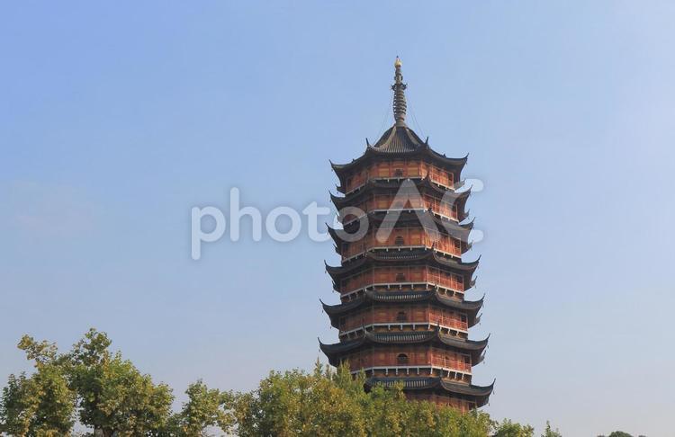 中国　蘇州の北寺塔 海外,外国,アジアの写真素材
