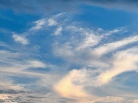 秋の空 空,自然,夕空の写真素材