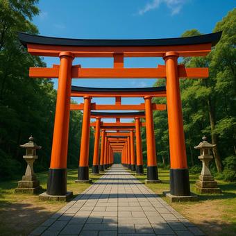 連なる鳥居 連なる鳥居の写真