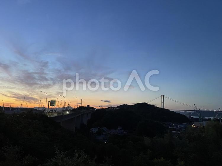 来島海峡大橋① 来島海峡,しまなみ海道,愛媛県の写真素材