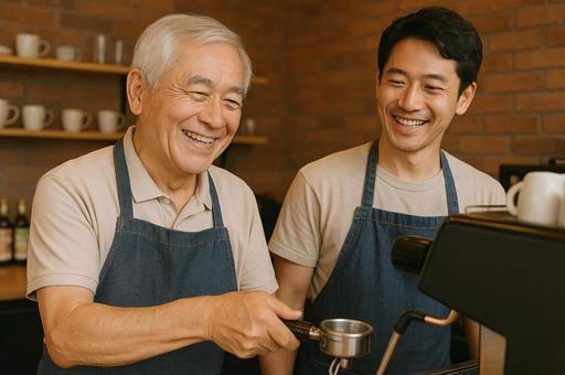 バリスタお年寄りシニア バリスタお年寄りシニアの写真