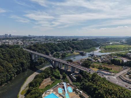 相模川・小倉橋付近 相模川・小倉橋付近 ドローン,空撮,相模川の写真素材