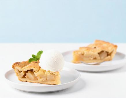 アップルパイとバニラアイス アップルパイとバニラアイスの写真