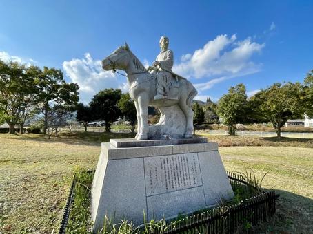 奈良　阿騎野人麻呂公園　柿本人麻呂像 阿騎野人麻呂公園,あきのひとまろこうえん,柿本人麻呂像の写真素材