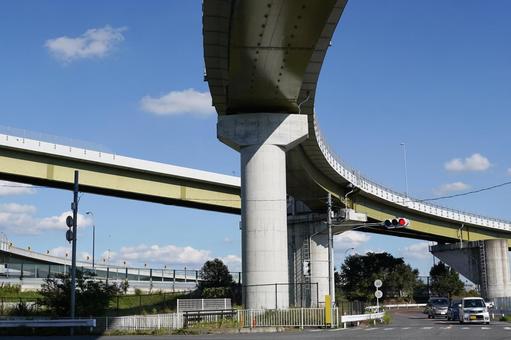久喜白岡ジャンクション 久喜白岡ジャンクション 東北自動車道,東北道,圏央道の写真素材