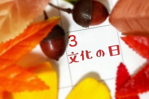 11月3日、文化の日のカレンダー 文化の日,11月3日,カレンダーの写真素材