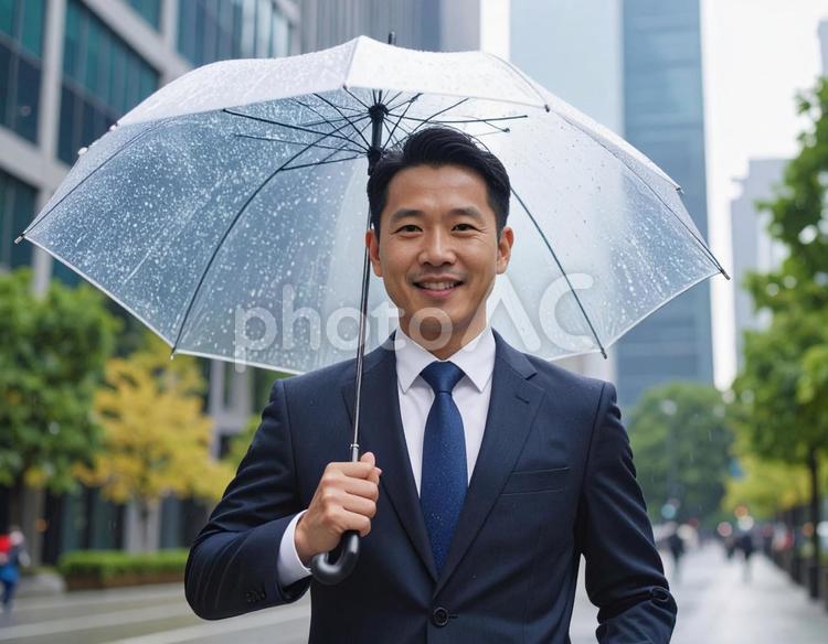 雨の日のビジネスパーソン 秋雨,梅雨,6月の写真素材