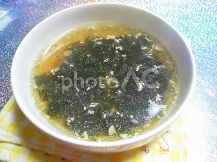 わかめスープ ごま,わかめ,わかめスープの写真素材