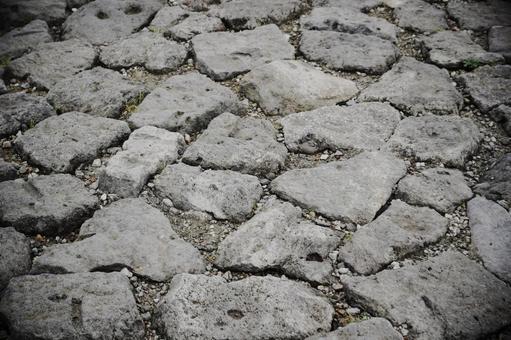 ランダムに敷かれた石畳のテクスチャ 石畳,石,敷石の写真素材