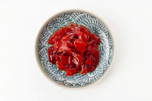福神漬け 福神漬け,漬物,赤色の写真素材