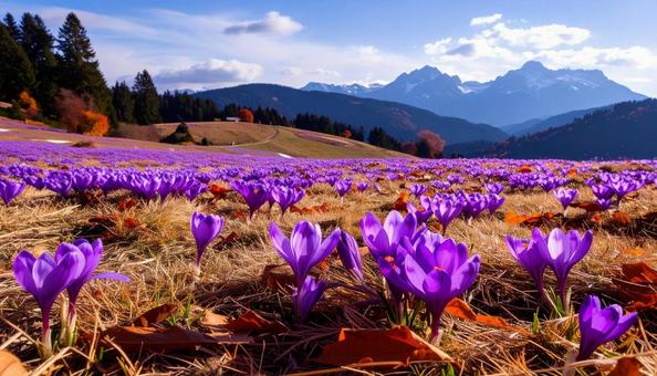 秋の花 サフラン 秋の花 サフランの写真