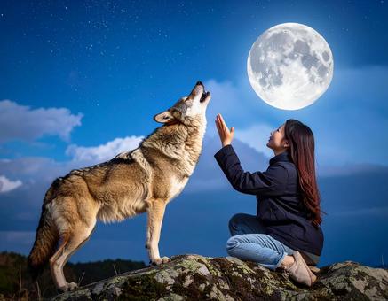 中秋の名月・遠吠えしたい夜もあるよね 中秋の名月・遠吠えしたい夜もあるよねの写真