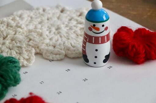 カレンダーとゆきだるま　１２月イメージ 12月,カレンダー,12月イメージの写真素材