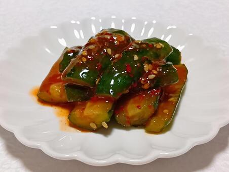 胡瓜のキムチ きゅうり,キムチ,韓国料理の写真素材