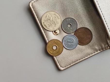金色の財布からお金 金色の財布からお金 お金,小銭,小銭入れの写真素材