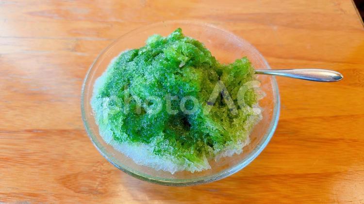 和菓子屋のかき氷　抹茶 抹茶,かき氷,夏の写真素材