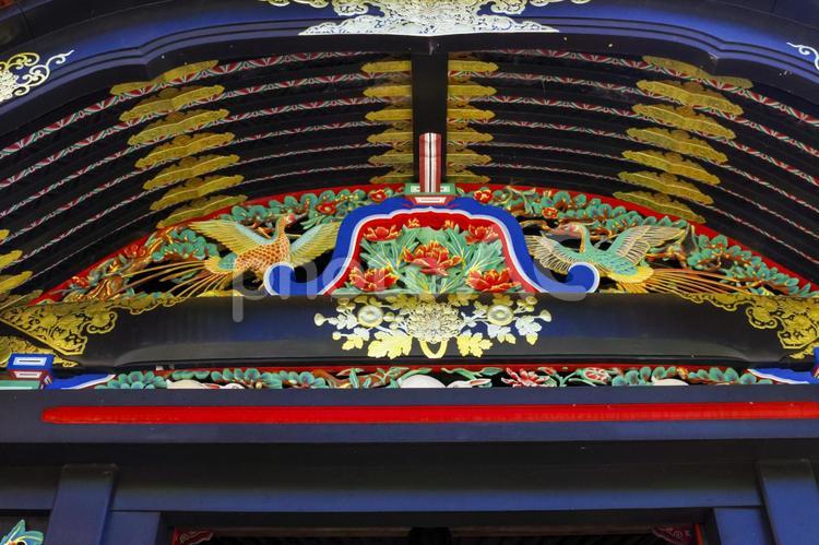 滋賀県竹生島にある、宝厳寺の唐門 宝厳寺,宝厳寺唐門,唐門の写真素材