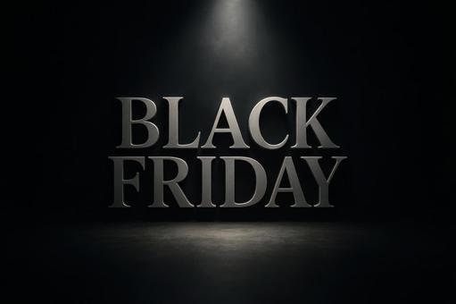 ブラックフライデー照明文字の写真
