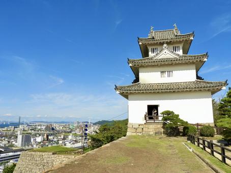 丸亀城天守と城下町 丸亀城,丸亀市,城郭の写真素材