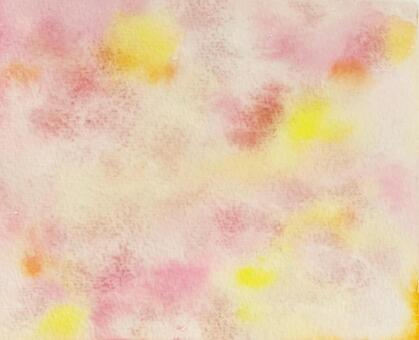 ピンクと黄色の手書き水彩ビビッド 水彩,手描き,ピンクの写真素材