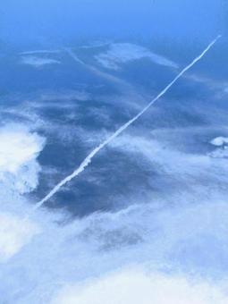 飛行機雲 飛行機雲の写真