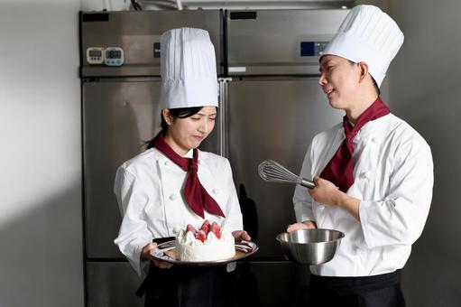 Photo, a pastry, cake making, failure, 
