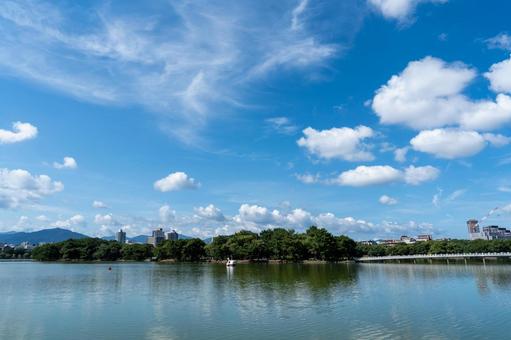 朝の大濠公園 大濠公園,公園,博多の写真素材