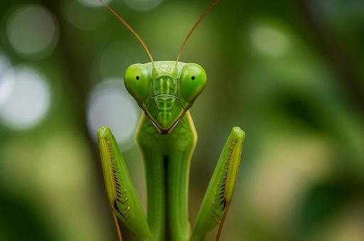 カマキリ正面 カマキリ正面の写真