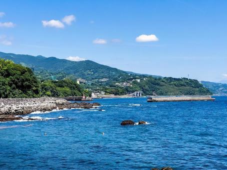 神奈川県足柄下郡真鶴町の琴ヶ浜からの眺望 琴ヶ浜,真鶴半島,真鶴町の写真素材