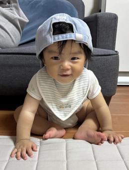 赤ちゃん 帽子 赤ちゃん 帽子 赤ちゃん,夏,夏コーデの写真素材