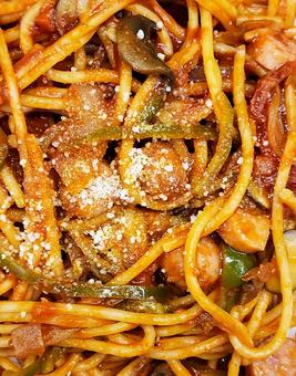 スパゲティナポリタン接写 スパゲティナポリタン接写 ナポリタン,パスタ,スパゲティの写真素材