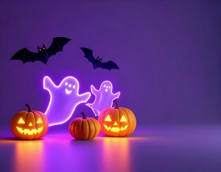 暗闇に浮ぶハロウィンナイトのシンボルたち 暗闇に浮ぶハロウィンナイトのシンボルたちの写真